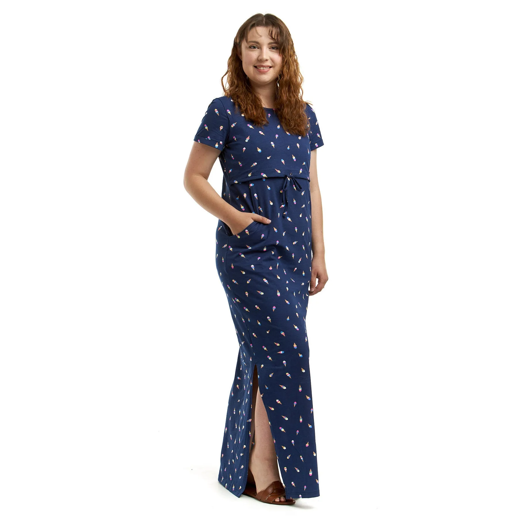 The Izzy Mumma Breastfeeding Dress - Ice Cream Print