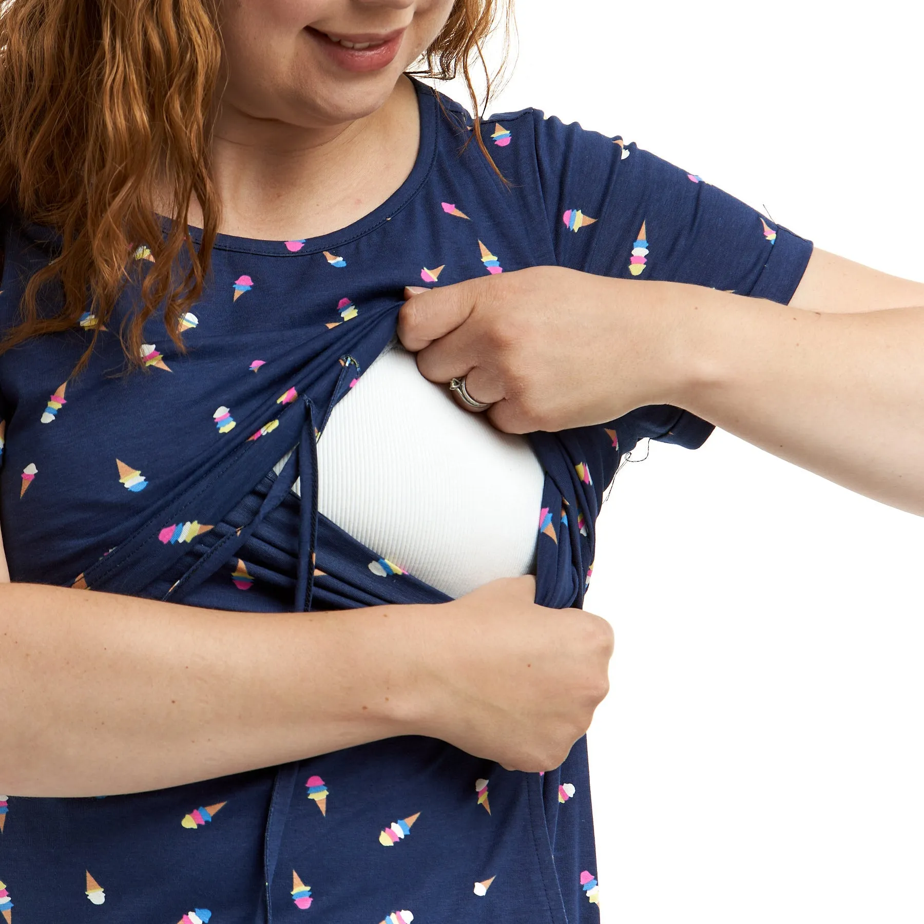 The Izzy Mumma Breastfeeding Dress - Ice Cream Print
