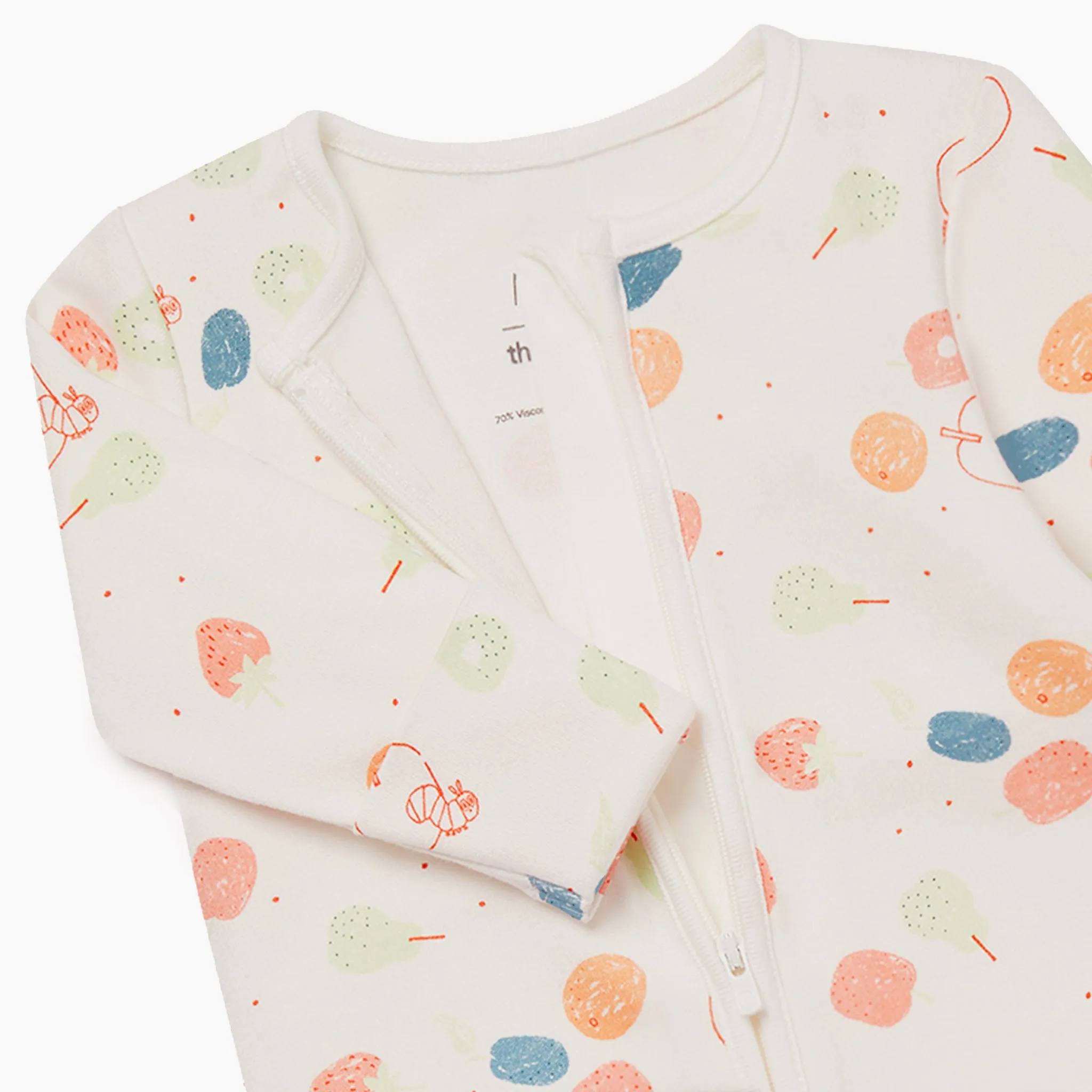 The Very Hungry Caterpillar Print Zip-Up Baby Pajamas