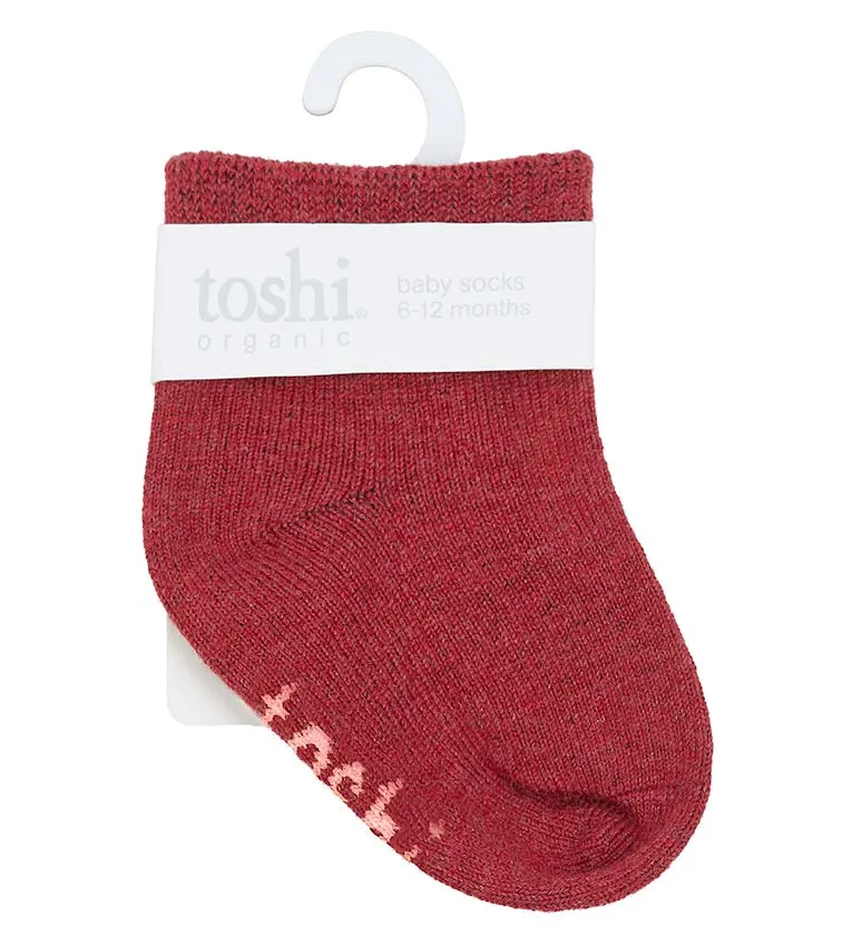 Toshi Organic Socks Ankle Dreamtime - Rosewood