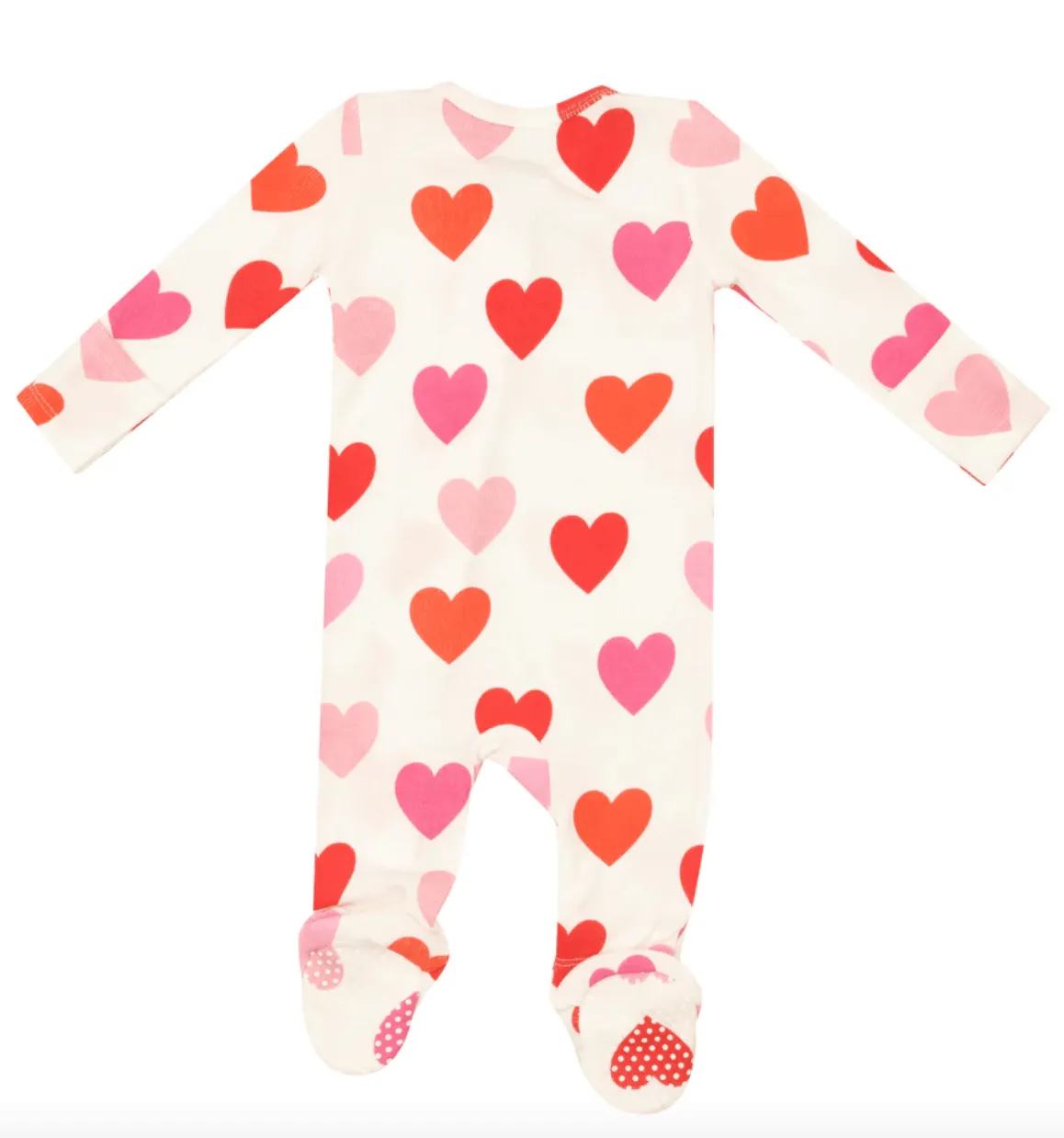 Valentine Big Hearts 2 Way Zipper Footie