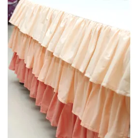 Waterfall Ruffle 3 Tier Skirt | Coral Gradient Ruffle Crib Skirt