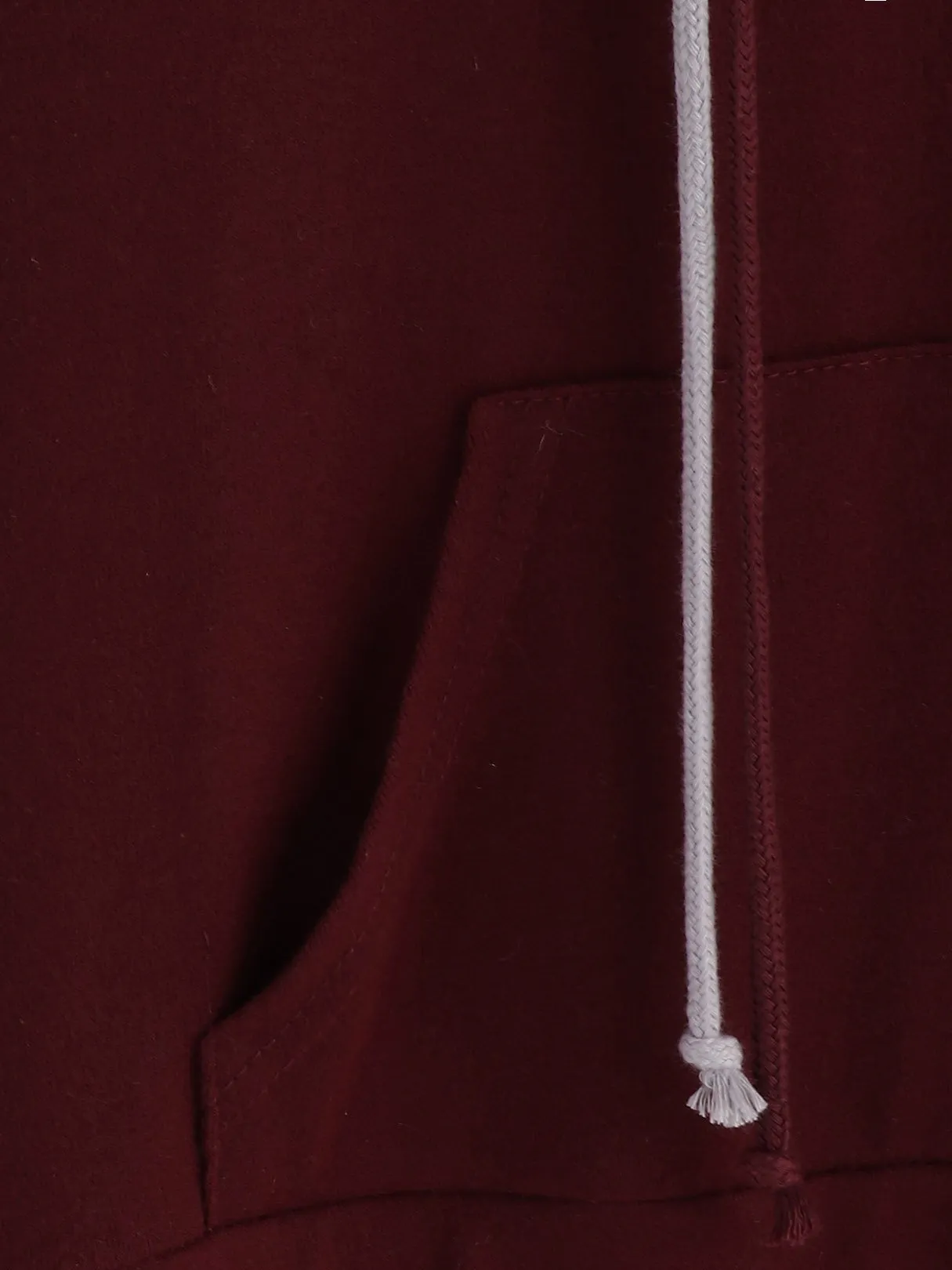 Wholesale Burgundy Drape Sagging Long Sleeve Plain Side Pockets T-Shirts
