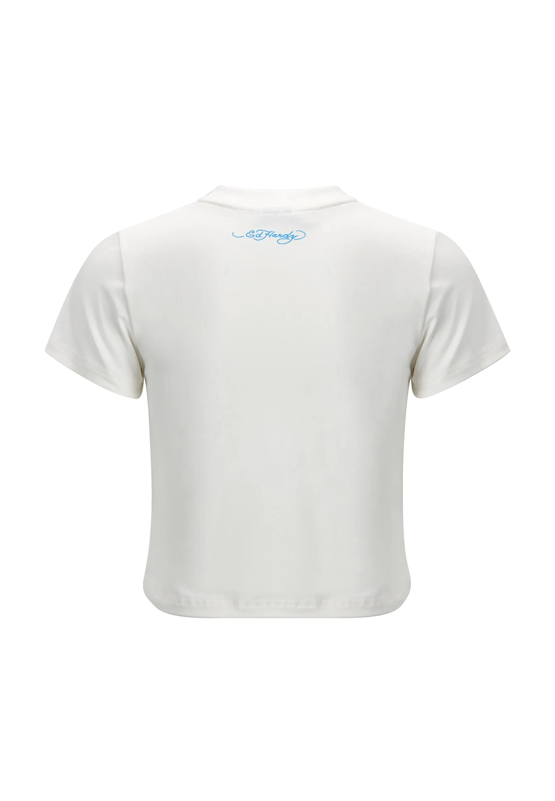 Womens Koi Wave Baby T-Shirt - White